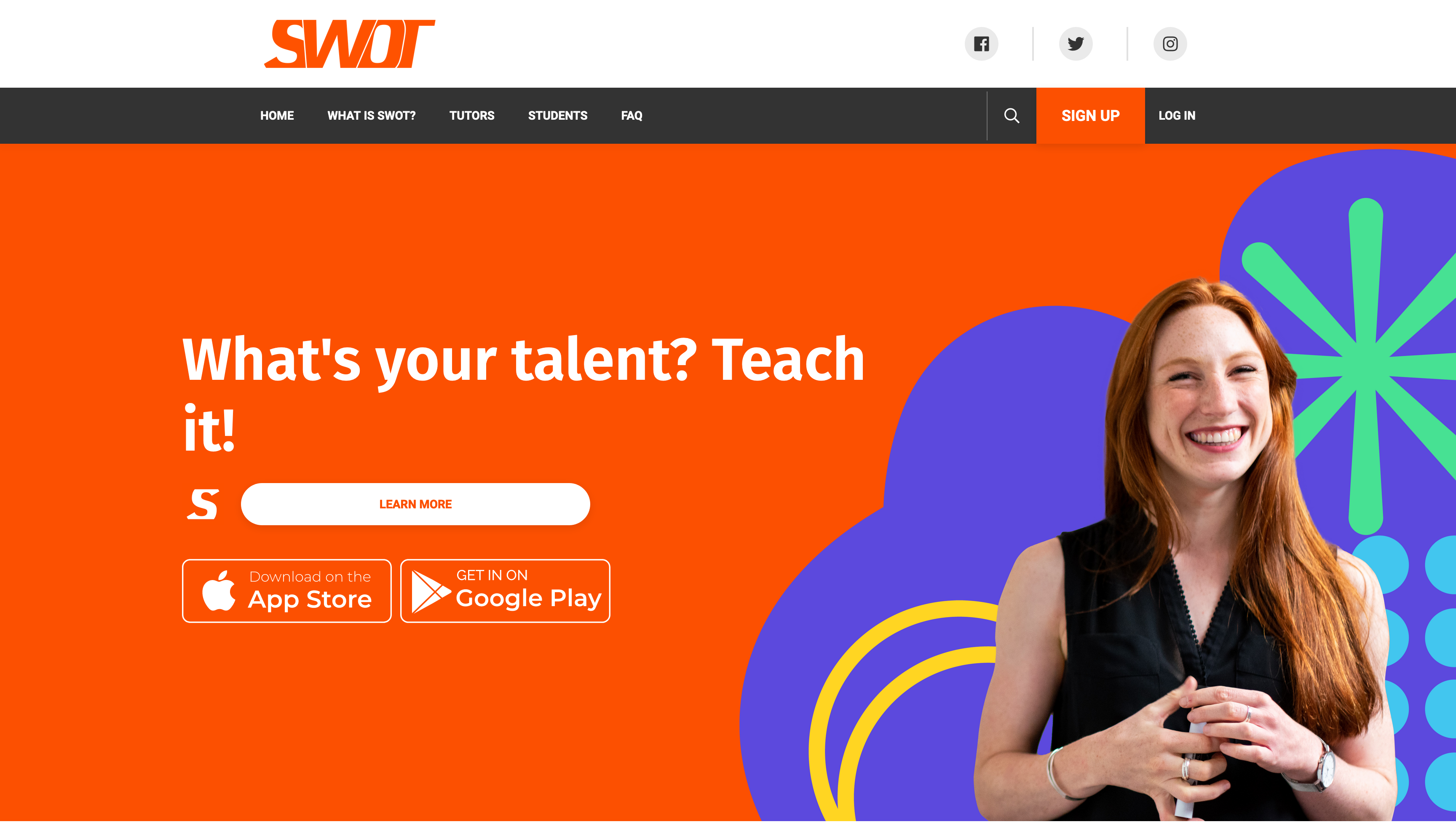 a screenshot of the swot website